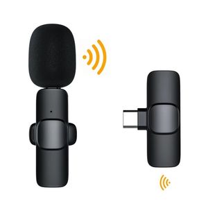 Trådlös Lavalier Mikrofon Portable Audio Video Recording Noise Reduction Iivesteam Lapel Mic för iPhone Android Telefon K9 med Retail Box Hög kvalitet