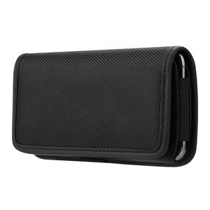 Universal Fodral för iPhone 13 12 Pro 11 x Samsung S20 Plus Huawei Moto LG Sport Nylon Leather Belt Clip Phone Case Cover