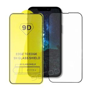 9D Full Cover Glue Hartred Glass Phone Screen Protector dla iPhone 13 12 Mini Pro 11 XR XS Maks 8 7 6 Samsung Galaxy S21 Plus A10 A20 A30 A50 A50 A71 A21S A31 A51 A71 A02S A01
