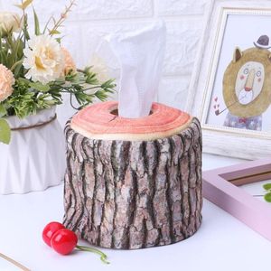 Vävnadslådor servetter Imitation Tree Bark Box Servett Holder Rollpappersöverdrag Fodral Hushåll Förvaring Hem Köksdekoration Tillbehör