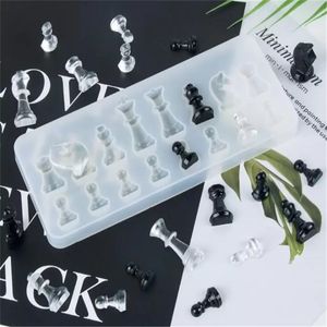 Bakvorm siliconen mal voor hars internationale schaakvorm DIY klei epoxy hars hanger mallen sieraden