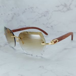 Diamond RUM кромки солнцезащитные очки мужчины женские дизайнер Carter Rimless очки вождение солнцезащитные оттенки старинные металлические роскоши бревно новые очки прохладные украшения тенденции