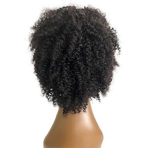 Синтетический вьющий парик естественный афро -кинкис парики короткие кудрявые женщины парики с челками для чернокожих женщин мод ежедневно используют факторов
