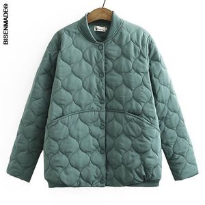 Kvinnor Kläder Korta Parka Plus Storlek Höst Vinter Lös Anti-statisk Bomullerad Jacka Fashion Sweet Quilted Coat 211104