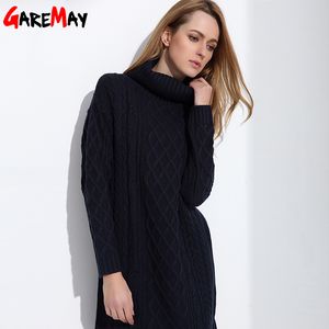 Women Sweater Turtleneck Pullover Dress Long s Spring White Casual Clothes For S061 210428