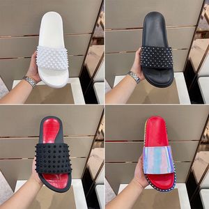 Wholesale slippers booties resale online - With Box men slippers designer slides sandals mens flip flops shoes spikes house outdoor beach slide slipper size