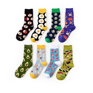 1 pair of hot avocado tide socks cotton tube men and women pouch egg Europe the United States popular X0710