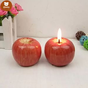 Jul Eve Candle Red Apple Shape Creative Candle Christmas Day Decoration Gift New Year Candles Wjy591