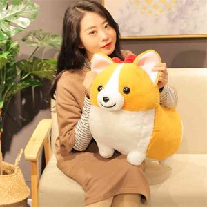 35/45/60cm Cute Corgi Dog Plush Toy Stuffed Soft Animal Cartoon Pillow Lovely Christmas Gift for Kids Kawaii Valentine Present 210728