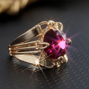 Bröllopsringar Mode Kvinnor Vit Guld Princess Cut Gemstone för Pink Sapphire Engagement Anniversary Ring Smycken Gåvor