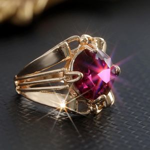 Obrączki ślubne Moda Kobiety White Gold Princess Cut Gemstone Dla Pink Sapphire Rour Reversary Biżuteria Prezenty