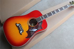 Nova Chegada 41 polegadas Dove CS Guitarra Acústica Cherry Sunburst Escala de Jacarandá Corpo em Abeto Topo de Alta Qualidade Loja Personalizada de Fábrica