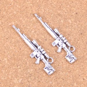 41pcs Antique Silver Bronze Plated sniper rifle gun Charms Pendant DIY Necklace Bracelet Bangle Findings 8*42mm