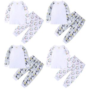 Ostern Kinder Pyjamas Set Frühling Langarm Kaninchen Ei Druck Baumwolle Outfits Kinder Nachtwäsche Sets M3953