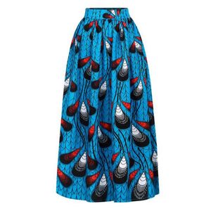 Kjolar afrikanskt tryck hög midja maxi kvinna sommar etnisk stil golv längd boll klänning stam gypsy vintage lång pläterad kjol