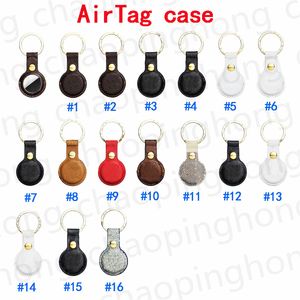 Chaveiro de couro para Apple Airtags Case Capa protetora Bumper Shell Tracker Acessórios Anti-riscos Air tag Case Keychain