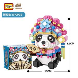 Loz mini blokken Chinese stijl panda cartoon veiling figuur bakstenen voor meisjes geschenken schattige pop kinderen speelgoed kinderen plezier presenteren y0816