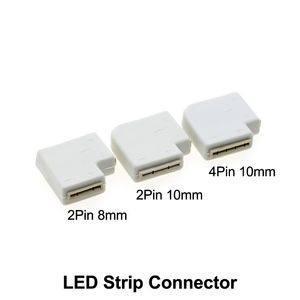 LED Strip Connector 2pin 8mm 10mm 4pin 10mm Connectors No need soldering for Sinlge Color RGB Led Stripe Lights