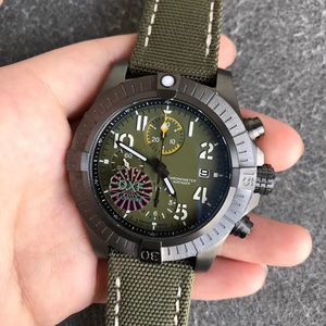 45mm İzle Safir En Kaliteli Chronograph 7750 Otomatik Hareketi Erkekler Saatler Kol Saati Su Geçirmez Kumaş Kayışı Rahat Spor Büyük Bilek Chrono Hediye