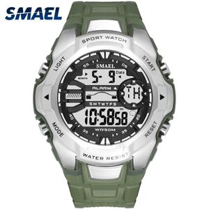 Digital Wristwatches Military Smael Cool s Shock Relojes Hombre Casual Led Clock Watch Men Big Dial1340 Sport Watches Waterproof Q0524