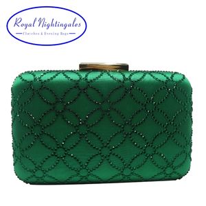 Royal Nightingales Grande Saco de Embraiagem de Noite de Cristal e Bolsas para Mulheres Bolsa Bolsa Esmeralda Verde Marinho Azul 211025