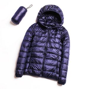 Partihandel Kvinnor Bomber Jacka Plus Storlek 3XL-7XL Ljus Ultra-Tunna Vår Höst Kvinna Slim Short Coat Warm Duck Down Filler Sta