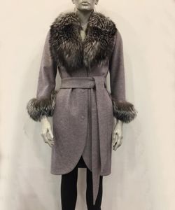 Kvinnors Fur Faux Real Alpaca Vinter Lång Parka Krage Ull Plus Storlek Casual Natural Högkvalitativ Elegant Ytterkläder Bussinessrock