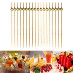 Alimentos descartáveis ​​de talheres Beads Picks Sobremesa Buffet Frutas Salada Fork Bolo Muffin Party Vegetal Sticks Cocktail Toothpicks Sign