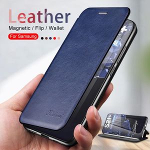 S21Plus Case Leather Flip Phone Cover Capas para Galaxy S21 Ultra Plus S 21 5G S21ultra Stand Livro Magnético Coque Capuz Celular