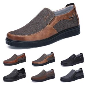 Modne Business Style Męskie Buty Wygodne Oddychające Głębokie Czarne Brązowe Dark Navy Czekoladowe Dlive Miękkie Mieszkania Dna Mężczyźni Casual Walking Sneakers 38-44