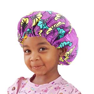 Accessoires De Cheveux Africains Femmes achat en gros de Accessoires pour cheveux enfants Modèle africain Print Satin Bonnets Femmes Extra Large Sleep Hat Spa Home El Salon