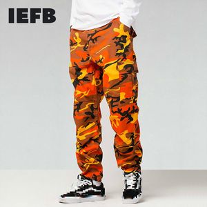 IEFB /Color Camo Cargohose Herrenmode Baggy Taktische Hose Hip Hop Lässige Baumwolle Multi Taschen Streetwear 9A278 210524
