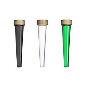 Tubi di plastica preroll neri trasparenti da 98 mm 120 mm con tappi a prova di bambino imballaggio trasparente per imballaggi di tubi pre-roll per giunti polimerizzati
