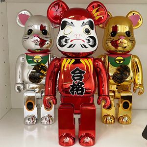 Ny våldsam byggnadsblock björn elektroplätering bearbrick dharma handgjorda smycken mode blind box skrivbord dekoration docka för att ge barn gåvor 28cm