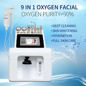 9 in 1 oxygen jet aqua peel machine microdermebrasion skin rejuvenation cryo facial and eye lifting beauty tools
