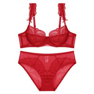 NXY SEXY SUPSEXY Plus Storlek Lace Ultra Thin Transparent BH och Panty Set Underkläder med Stones Kvinnor Underkläder A B C D E CUP 95C 95D 2021 1127