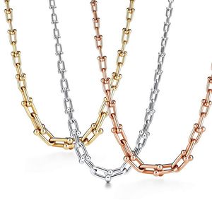 Memnon Schmuck 925 Sterling Silber Kette Halsketten Für Frauen U-förmige Abgestufte Link Halskette Mit Rose Gold Farbe Großhandel