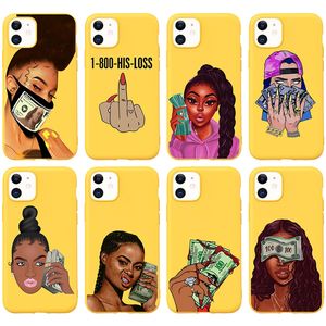 Haciendo Cubiertas al por mayor-Afro Black Girl Magic Queen Casos de teléfono Melanin Poppin Diseñado Caso Hacer dinero Cubierta en efectivo para iPhone Apple PLUS XR X MAX
