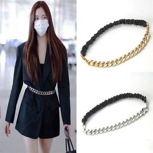 Koreanischen Stil Metall Gürtel Anzug Elastische Kette Taille Dichtung Zubehör Kleid Mantel Jeans Gürtel Hip Hop Bund Großhandel