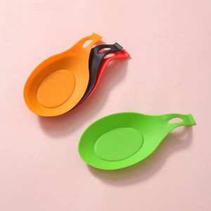 Mats Pads Large Silicone Spoon Rest Non Slip Slope Design Counter Spatula Tableware Holder Soft Safe Easy To Clean Material Home