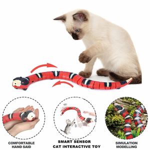Creative Smart Sensing Cat Toys Electric Snake Interactive Toys USB Charging Teasering Toys for Cats Dogs Pet Cat Accessories 211122