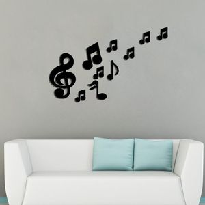 Adesivos de Parede 3D Espelho Superfície Notura Musical Murais Decalques Room Decor