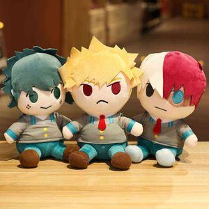 25 cm Anime Mein Held Academia Izuku Midoriya Katsuki Bakugou Shouto Todoroki Plüschpuppen Netter Anhänger Spielzeug Weiches Gefülltes Weihnachtsgeschenk Y211119