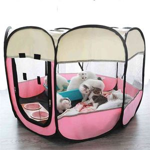 Cercas de canis de cão ao ar livre portátil Curral de Perros para cães Dobrável Filhote Indoor Cachorrinho Pet Cage Cerca de octógono 210915