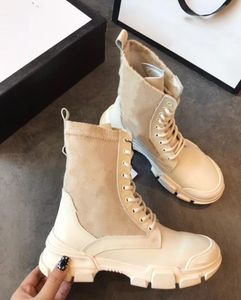 2021 - İthal canva için ayak bileği botları, Bayan günlük deri Düz tabanlı kış modası yüksek kaliteli Bağcıklı