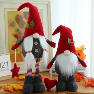 Beleuchtete Weihnachten Gnome Ornamente Plüsch Elf Tomte Puppe Tier Tray Decor Valentinstag Danksagungsgeschenk PHJK2111