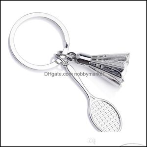 Key Rings Jewelry Badminton Racket Chains Sports Keyrings Creative Holder Bag Aessories Fans Gifts Alloy Wholesale Drop Delivery 2021 O5Pch