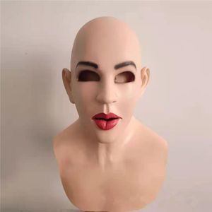 Crossdresser Silikon Güzellik Koleksiyonu Gerçekçi Erkek - Kadın Tam Baş Maske Drag Queen All Saints 'Günü F008
