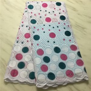 5 Yards/pc Runde Muster Stickerei Afrikanischen Weiß Mesh Baumwolle Stoff Blume Schweizer Voile Trockenen Spitze Für Dressing PL11501ng PL11513