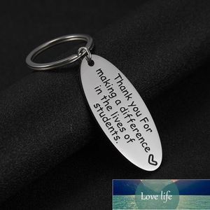 Skyrim Stainless Steel Charm Key Ring Holder Tack för att du gör en skillnad i elevernas liv Nyckelringar Läraregåva